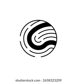 este é o logotipo de segurança de impressão digital mínimo para sua empresa 