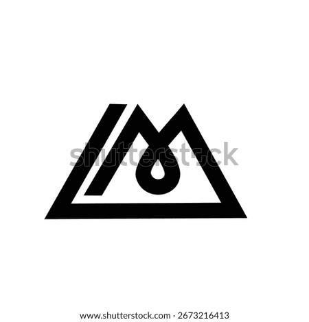 This minimalist black and white abstract logo features a stylized letter M, integrated with the letter A, forming an outer triangular or mountain shape.