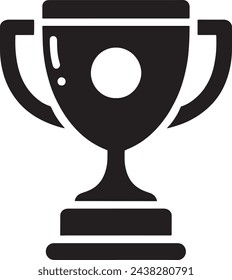  This minimalist black and white vector depicts a classic trophy cup, representing achievement, success, and recognition.