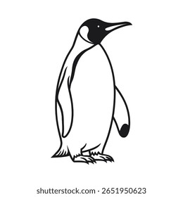 Esta arte minimalista da linha de pinguins em preto e branco é perfeita para as atividades de coloração das crianças.