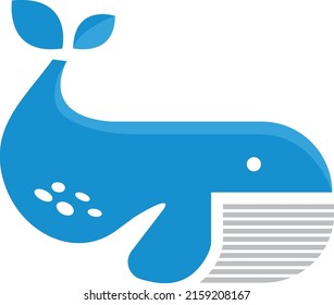 This is a minimalist blue whale logo. The blue whale is the largest animal on the planet