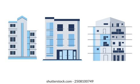 This minimalist building icon represents a sleek, modern architectural design, perfect for urban planning projects, real estate branding, or cityscape illustrations. The clean lines and geometric shap