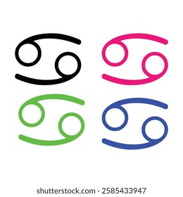 This minimalist Cancer zodiac icon uses clean lines to represent the crab’s protective, caring, and introspective qualities, making it a perfect symbol of emotional strength.