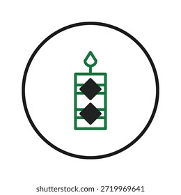 Este design de vela minimalista representa espiritualidade, paz e tranquilidade. Perfeito para a temporada de férias, ele apresenta uma composição serena com tons rombus escuros. Este simples emblema evoca