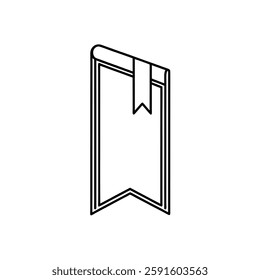 This is a minimalist design of a bookmark icon, typically representing a place marker or a tool for saving specific pages or sections in a document or book