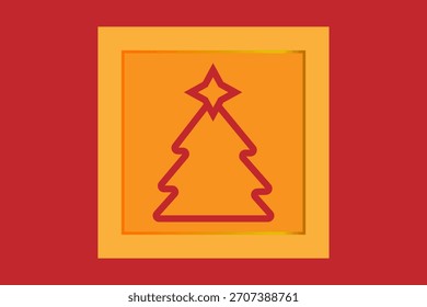 This is a minimalist digital graphic featuring a stylized Christmas tree or pine tree with a star on top.