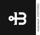 This minimalist graphic logo design features a stylized capital letter B cleverly integrated with an anchor symbol, presented in clean white on a solid black background. It is ideal for branding, corporate identity, maritime businesses, or any project requiring a strong, iconic, and modern monogram.