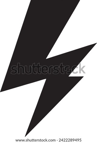 This minimalist icon represents a lightning bolt, a natural electrical discharge of very short duration and high voltage, often associated with thunderstorms. 