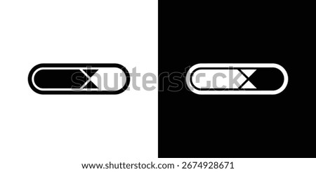 This minimalist icon set features a pill-shaped toggle with an arrow, rendered in a simple style with rounded edges and a transparent background for versatile use.
