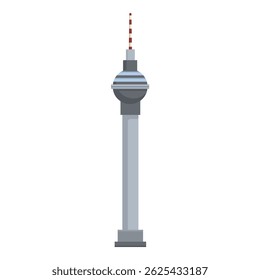 Esta ilustração minimalista apresenta a icônica torre de TV de berlim, um símbolo da cidade