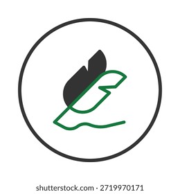 This minimalist illustration presents a stylized feather, subtly suggesting writing, artistry, and creative expression. The simple design evokes a sense of elegance and artistry, conveying ideas of