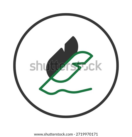 This minimalist illustration presents a stylized feather, subtly suggesting writing, artistry, and creative expression. The simple design evokes a sense of elegance and artistry, conveying ideas of