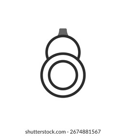 Este desenho de linha minimalista apresenta círculos conectados em uma forma abstrata, assemelhando-se a uma figura simplificada semelhante a um boneco de neve. Suas linhas limpas e construção geométrica fazem dele um elemento versátil para