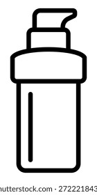 Este icono de línea minimalista de una botella de bomba representa el cuidado de la piel y la higiene diaria. Ideal para marcas de belleza, App de bienestar e infografías de salud, este Vector limpio es altamente versátil.