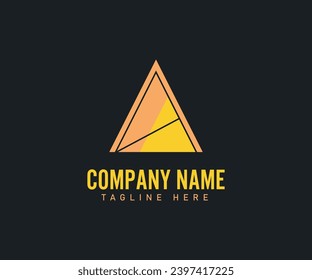 Este diseño minimalista de logotipo es para su empresa. Se parece a un triángulo con forma de logo moderno con colores amarillos.