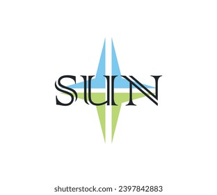 This minimalist logo design is for your company. It looks like a star shape modern logo With blue and Green colors.