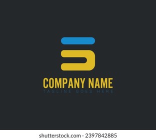 Este diseño minimalista de logotipo es para su empresa. Se parece a un logo moderno con forma de S con color azul y amarillo. logotipo de la letra.
