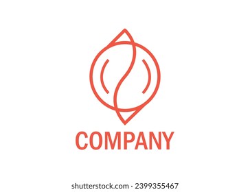 Este diseño minimalista de logotipo es para su empresa. Parece un logo moderno de forma redonda Con colores rojos.