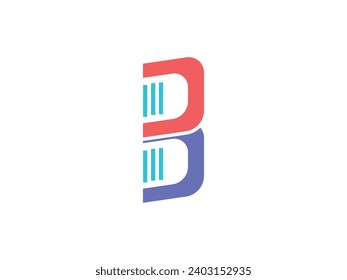 This minimalist logo design is for your company. It looks like an alphabet-shaped modern logo With blue and red colors.