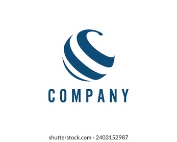 This minimalist logo design is for your company. It looks like a round shape modern logo With blue color. Organization logo.