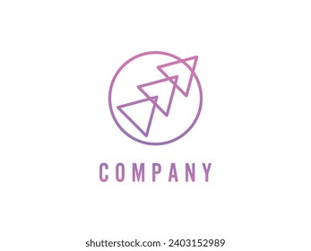 This minimalist logo design is for your company. It looks like a round shape modern logo With gradient colors.
