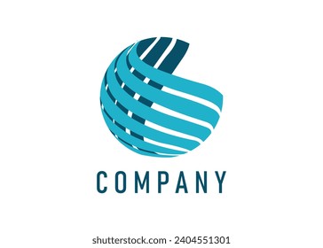 This minimalist logo design is for your company. It looks like a round shape modern logo With blue color.