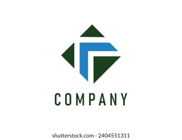 This minimalist logo design is for your company. It looks like a square-shaped modern logo With blue and black colors.