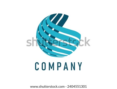 This minimalist logo design is for your company. It looks like a round shape modern logo With blue color.
