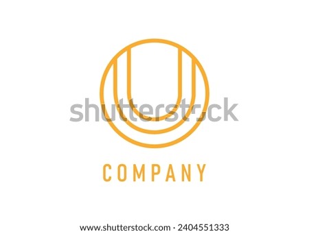 This minimalist logo design is for your company. It looks like a round-shaped modern logo With Yellow color. U shape letter logo.
