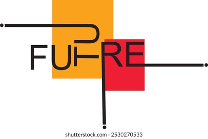 This minimalist logo features overlapping mustard yellow and red squares with stylized black letters "F," "U," "H," and "R," creating a sleek design ideal for corporate branding and creative projects.