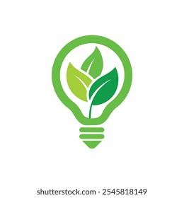 Este logótipo minimalista funde uma lâmpada elétrica e uma folha, simbolizando a inovação e a eco-sustentabilidade. Ideal para marcas sustentáveis, energia verde e soluções ambientais, com um estilo limpo e moderno.