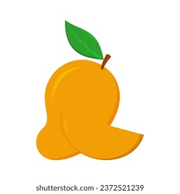 Dies ist eine minimalistische Mango-Illustration, diese Illustration ist für Unternehmen oder Lebensmittel- oder Getränkehersteller aus Mango geeignet