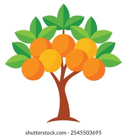 This minimalist orange tree icon illustration captures eco-friendly and organic design, perfect for branding and packaging in natural, sustainable, and citrus-themed products.