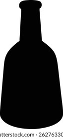 This minimalist stock image showcases a dark bottle with precise detailing, emphasizing its form and simplicity, set against a white background. Useful for product or abstract concepts.