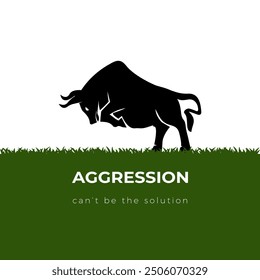 This minimalist tee shirt design, 'Aggression Can't Be the Solution,' features clean artwork with a powerful message. Ideal for those who value peaceful solutions and straightforward, impactful design