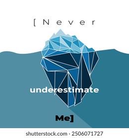 This minimalist tee shirt design, 'Never Underestimate Me,' features bold, clean artwork. Perfect for those who embrace confidence and straightforward, impactful statements.