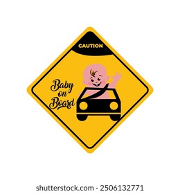 This minimalist tee shirt design, 'Baby on Board,' features clean, bold artwork. Perfect for adding a touch of fun and safety to your car, while conveying a clear and impactful message