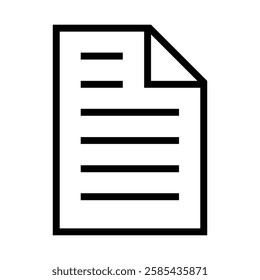 This minimalist vector icon of a single paper sheet conveys a sense of responsibility, highlighting the tasks to be completed with a clean design.

