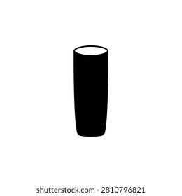 This is a minimalist vector illustration of a Collins Glass icon, featuring a simple, clean, and solid glyph style. The icon can be used as a symbol, sign, or logo.