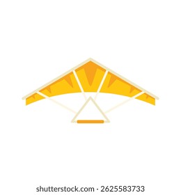 This minimalist vector illustration features a yellow hang glider, emphasizing the freedom and exhilaration of flight