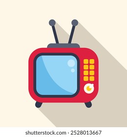 Esta Ilustración vectorial minimalista de un televisor retro rojo es perfecta para proyectos relacionados con la tecnología, el entretenimiento y el pasado