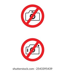 This minimalist vector illustration uses clean lines,contrasting colors to convey "no photography","no cameras allowed"message ideal for signs, digital applications editorial content in public places