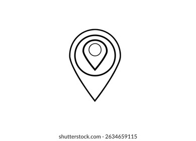 This is a minimalistic black and white school location pin icon, ideal for educational maps, school directories, mobile apps, and navigation systems. The design features a map marker with a school bui