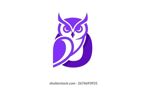 Este logotipo de coruja roxa minimalista apresenta uma mistura de simplicidade e elegância, trabalhada com um design geométrico que incorpora uma sensação contemporânea. Simboliza sabedoria, inteligência e criatividade,