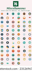 This is a miscellaneous icon pack that can be used for websites, ios, android and print.
