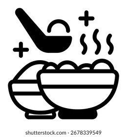 Este icono de la sopa Miso es adecuado para la comida, World Culinary, etc.