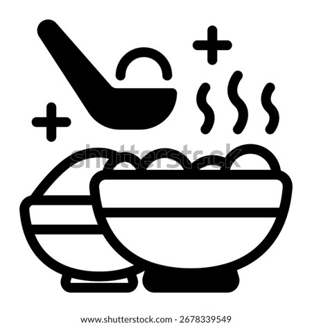 This Miso soup icon is suitable for Food, World Culinary, etc.