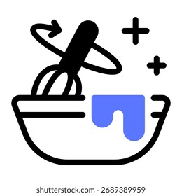 This Mixing (bowl) icon is suitable for Food, Cooking, Culinary, etc.