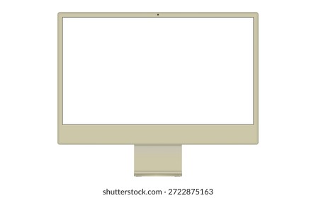 This mockup features a stylish clay computer monitor with a blank screen, ideal for displaying website designs, digital artwork, or app interfaces. The simple, minimalist design provides a neutral background to highlight your content.