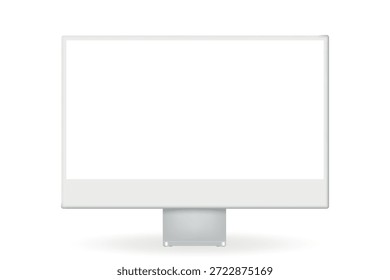 This mockup features a stylish clay computer monitor with a blank screen, ideal for displaying website designs, digital artwork, or app interfaces. The simple, minimalist design provides a neutral background to highlight your content.